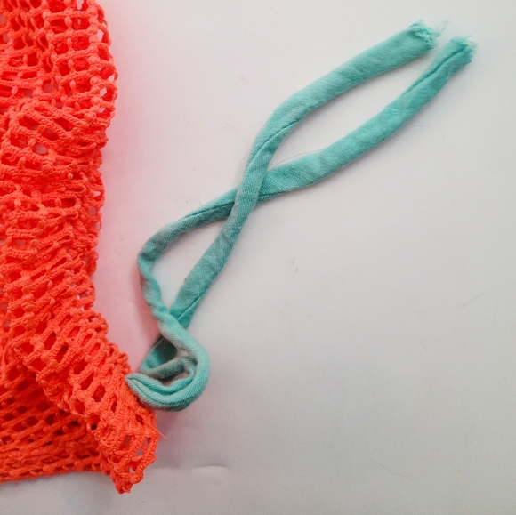 NWOT Neon🧡Orange+Teal Net Dress Coverup - Picture 7 of 9